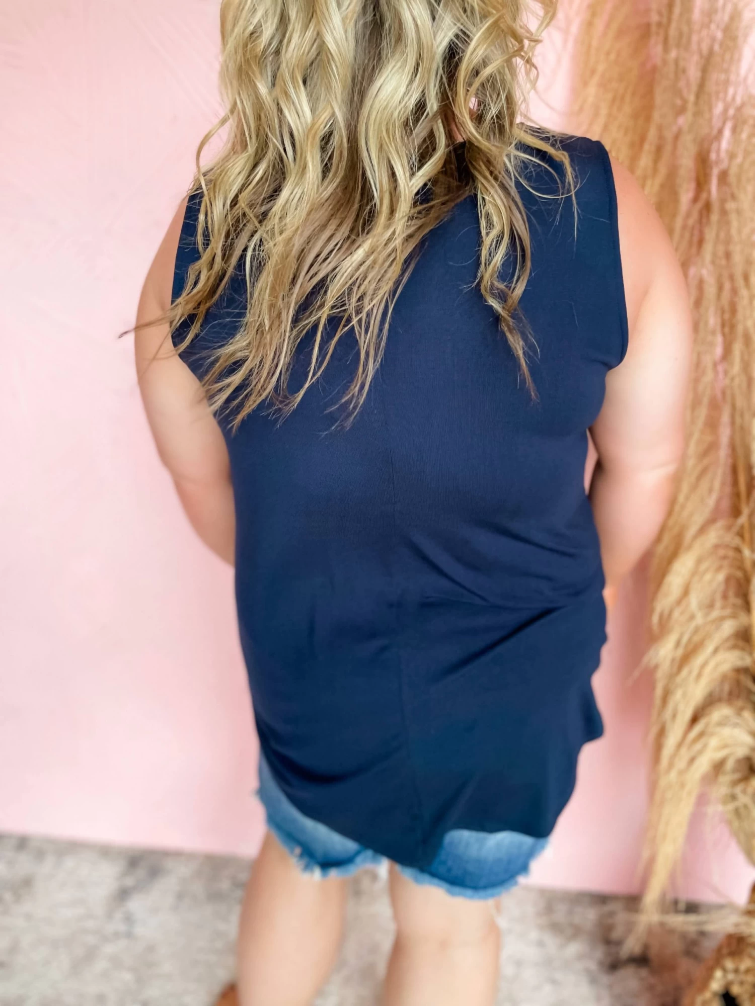 Good Days Ahead Hi Low Tank- Navy 5 Good Days Ahead Hi Low Tank- Navy - Image 5