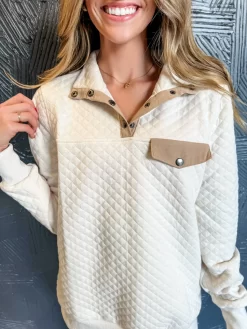 Comfy Cozy Feels Quilted Pullover With Snap Detail- Ivory -Fashion Clothing Store 6d2cdaf6017377f34ccef0aa5136192d scaled