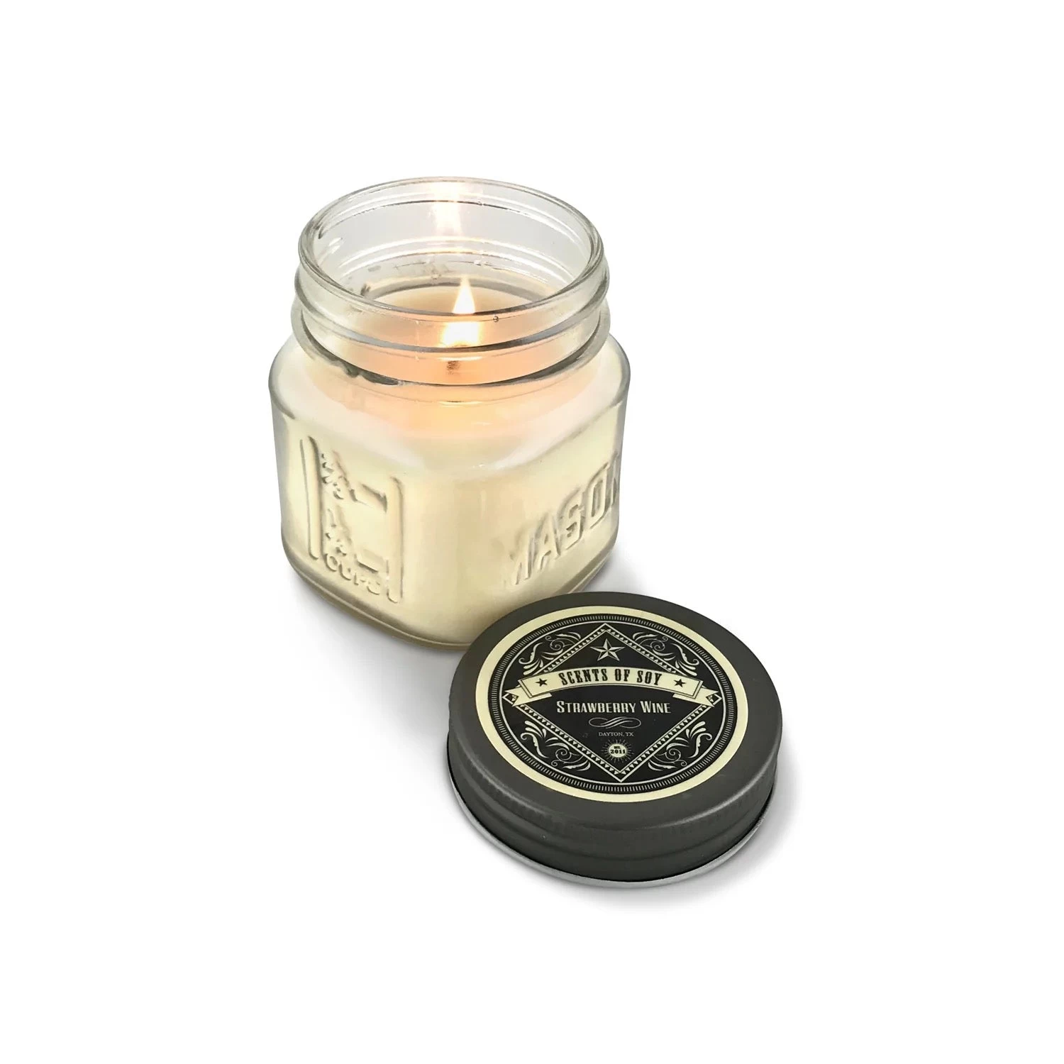 Strawberry Wine Canning Jar Soy Candle 1 Strawberry Wine Canning Jar Soy Candle