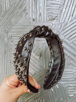 Not Average Pearl Headband- Black/Silver