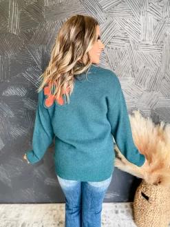 Close To Home Flower Sweater- Teal/Amber -Fashion Clothing Store 71d32e20e340f3430e6554048af09ea6 scaled