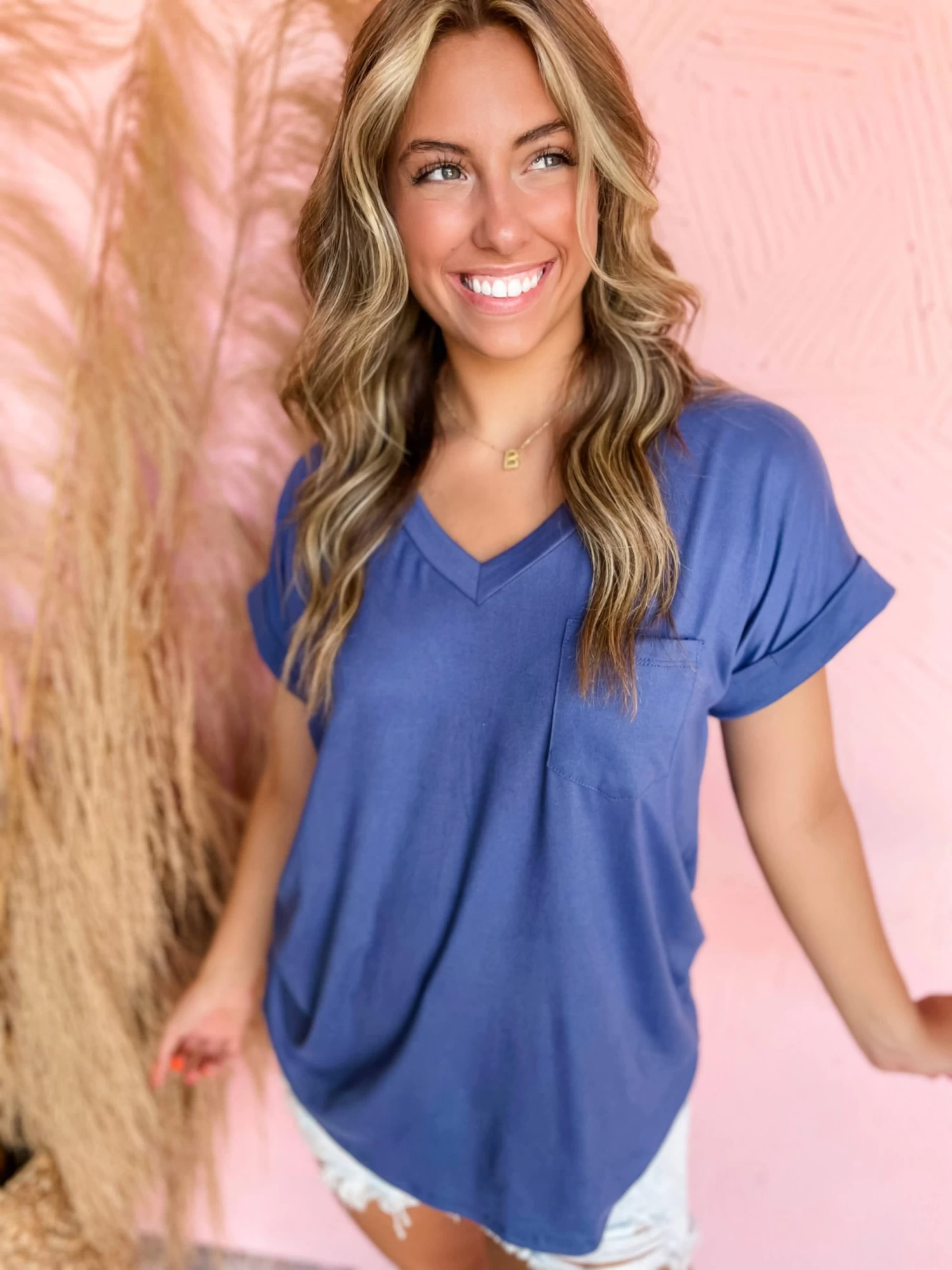 Denim Pocket Detailed Knit Top 7 Denim Pocket Detailed Knit Top - Image 7