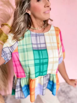 Never Enough Multi Colored Peplum Hem Top -Fashion Clothing Store 76e6c032bf0c0c69da642fa305523a68 scaled