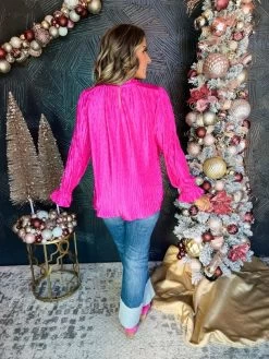 Change The Game Glossy Frill Neck Top -Fashion Clothing Store 77231b1e033340e43d8a6fefa682df35