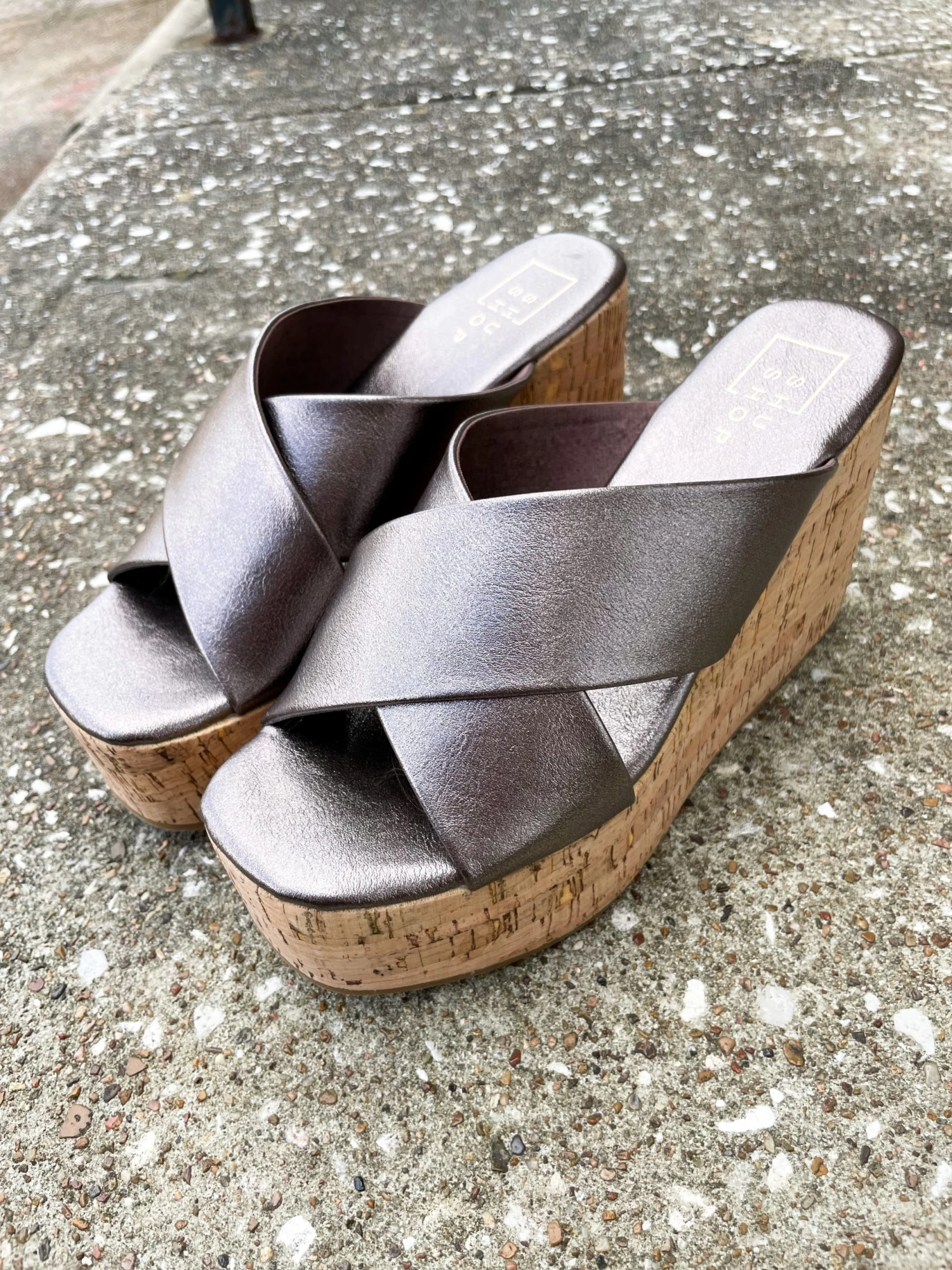 Ludovica Criss Cross Sandal- Gunmetal 2 Ludovica Criss Cross Sandal- Gunmetal - Image 2