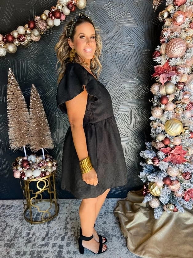 Dream The Dream Square Neck Dress- Black 2 Dream The Dream Square Neck Dress- Black - Image 2