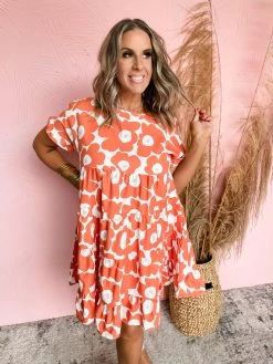 Colors Of Orange Floral Tiered Dress -Fashion Clothing Store 7ffb56346aa2756d1b1a1f5144f0a02b