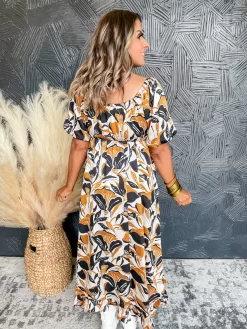 Flourishing Beauty Leaf Print Midi Dress -Fashion Clothing Store 8373f689ae919dd56dca4f074efb669c scaled