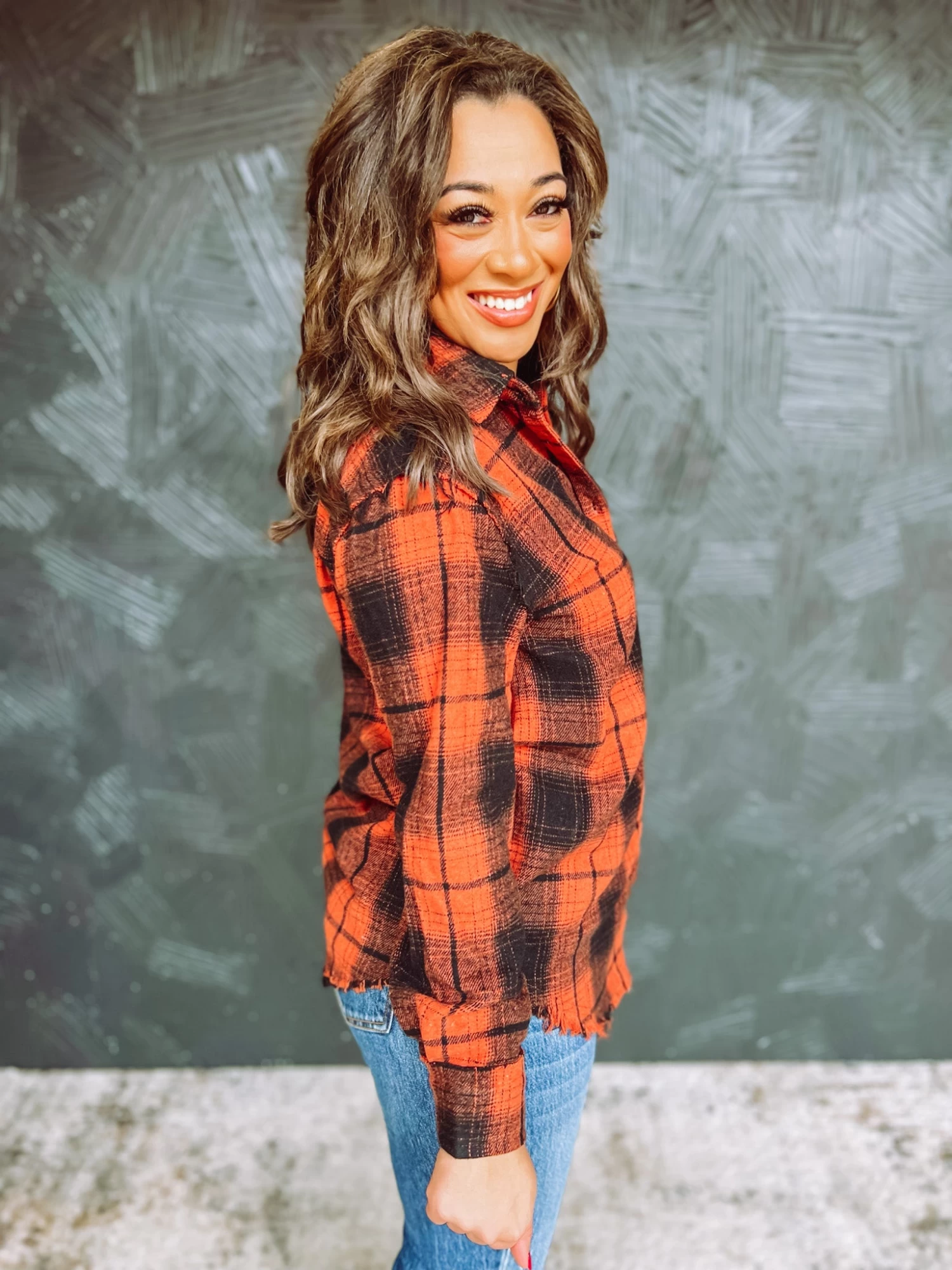 Pickin' Pumpkins Oversized Plaid Shirt 4 Pickin' Pumpkins Oversized Plaid Shirt - Image 4