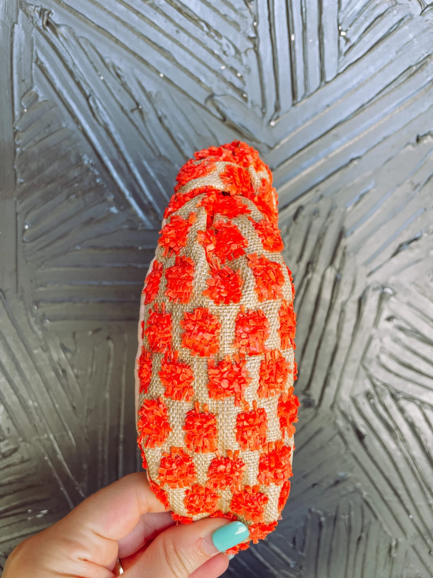 Rylee Woven Headband- Orange 2 Rylee Woven Headband- Orange - Image 2