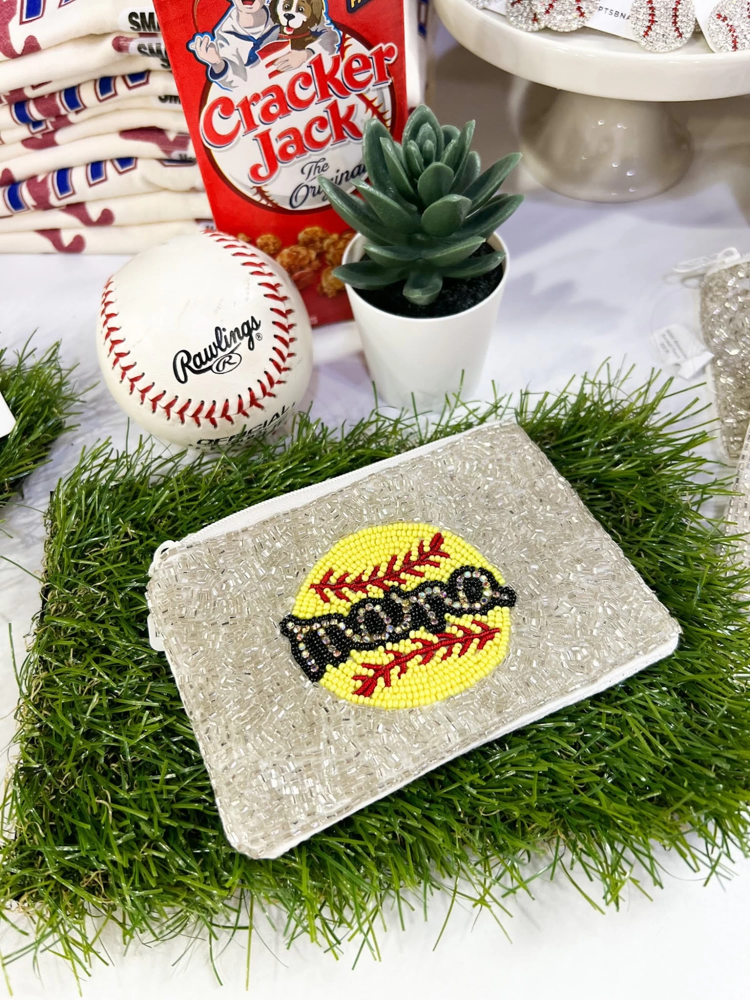 MAMA Rhinestone Softball Pouch 1 MAMA Rhinestone Softball Pouch