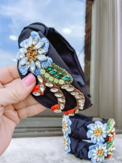 Black 3D Flower Headband