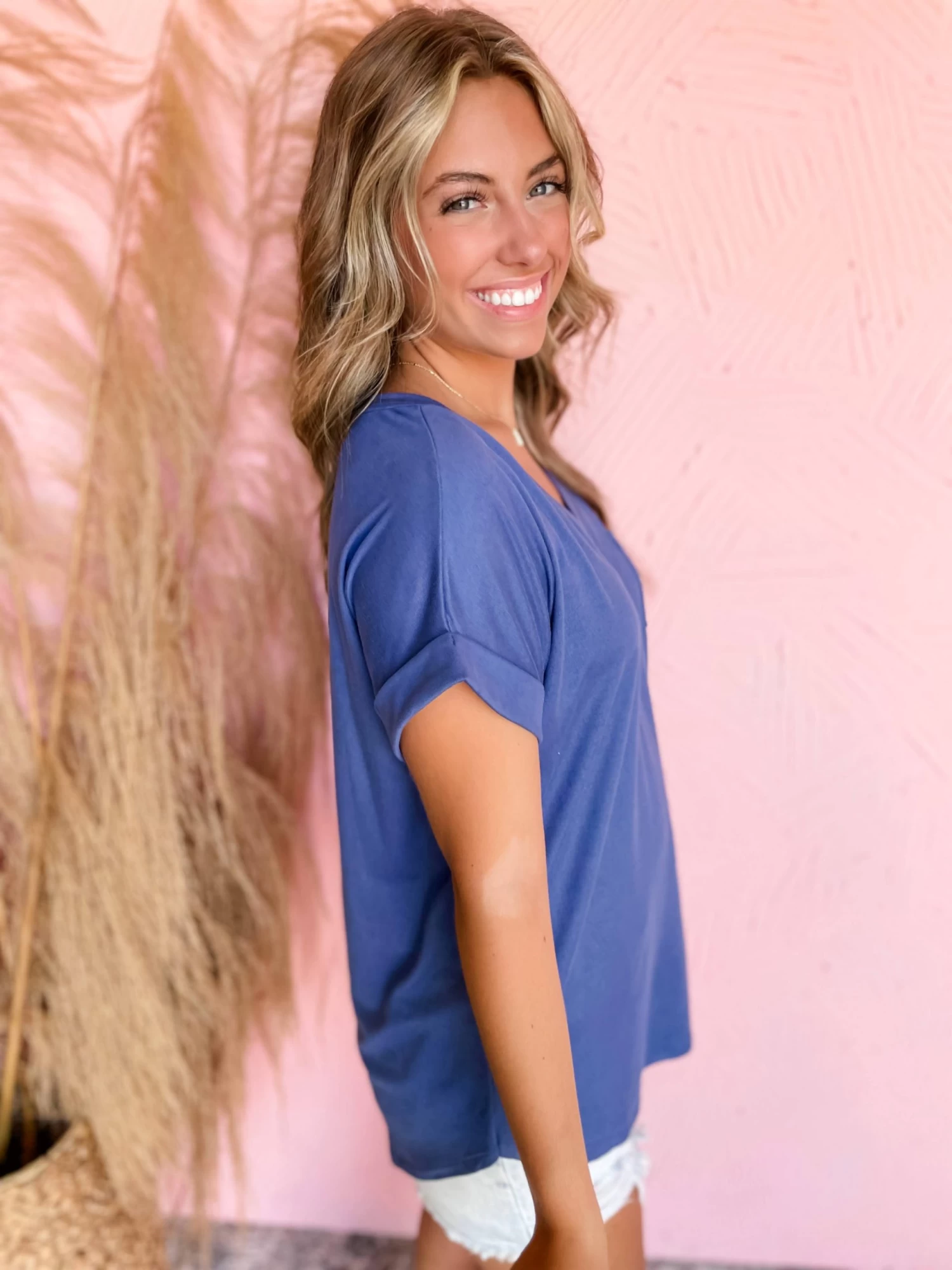 Denim Pocket Detailed Knit Top 4 Denim Pocket Detailed Knit Top - Image 4