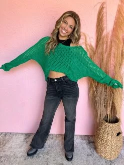 Enjoy The View Eyelet Sweater- Kelly Green 13 Enjoy The View Eyelet Sweater- Kelly Green -Fashion Clothing Store 8eb7050b4e3368eadd8ae6ff412a0664