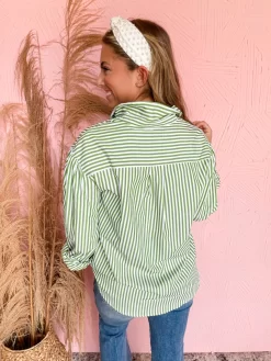 Pep Talk Striped Balloon Sleeve Top- Light Olive -Fashion Clothing Store 8f37035f9a80902925741af0e71d7297 scaled