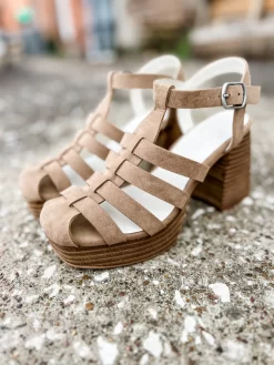 Fashion Clothing Store 25 Hailee Platform Heels- Khaki