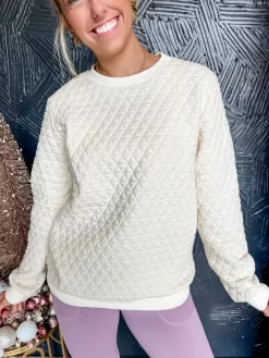 Always Happy Round Neck Quilted Pullover Top- Cream -Fashion Clothing Store 957706283c662eea5830e1c4a3ec5543 scaled