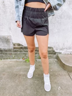 Ellie High Band Elastic Shorts- Black -Fashion Clothing Store 960db6bbb34d9e4dce9a7fb8834a0ae9 scaled