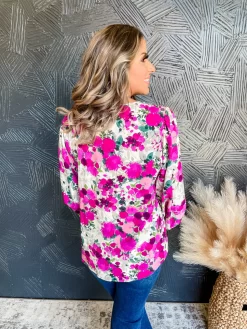 Magenta Floral Poet Sleeve Top -Fashion Clothing Store 966be9427ca32df334c61bc420833542 scaled