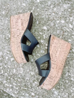 Kalinda Cork Sandal- Black