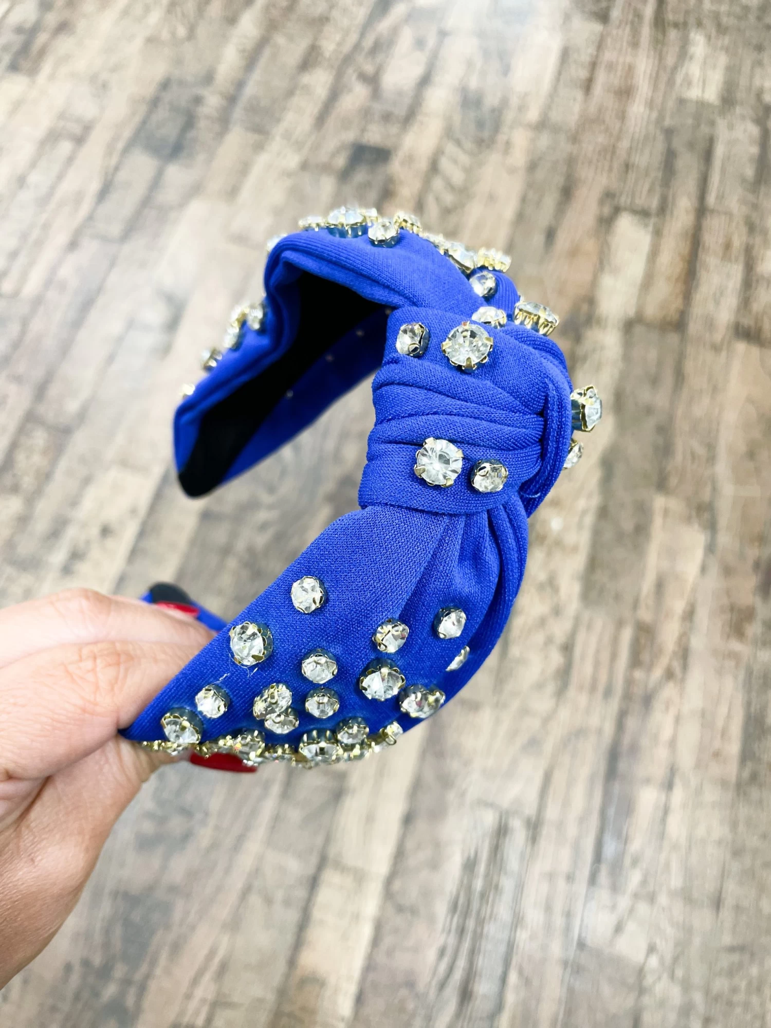 Callie Crystal Headband- Dark Blue 4 Callie Crystal Headband- Dark Blue - Image 4