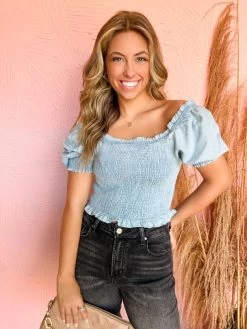 All In Good Times Smocked Top