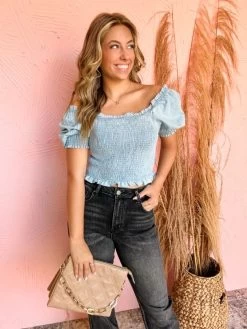 All In Good Times Smocked Top -Fashion Clothing Store IMG 1197