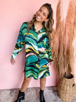 Making Moves Groovy Satin Dress -Fashion Clothing Store IMG 1249