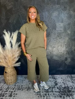 What Dreams Are Made Of Lounge Set- Olive