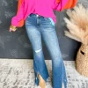 Time For Change High Rise Front Slit Flare Jeans