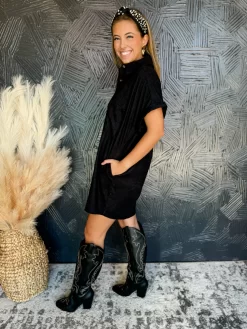 One And Only Corduroy Button Down Dress- Black 7 One And Only Corduroy Button Down Dress- Black -Fashion Clothing Store IMG 6167 Original scaled