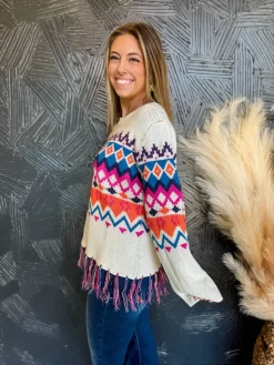 Dreamy Mood Mixed Print Sweater -Fashion Clothing Store IMG 6286 Original scaled