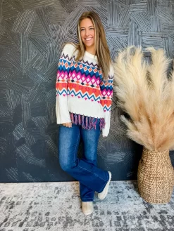 Dreamy Mood Mixed Print Sweater