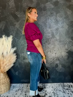 Beyond Today Half Bubble Sleeve Top -Fashion Clothing Store IMG 6331 Original scaled