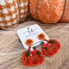 Flower Pumpkin Beaded Earrings