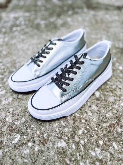 Gaby 4 Sneakers- Silver Metallic -Fashion Clothing Store a278df81679584aa73105889649ee031 scaled