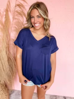 Navy Pocket Detailed Knit Top -Fashion Clothing Store a89ae9cc597d9a7ea11f30c9f010ea06 scaled
