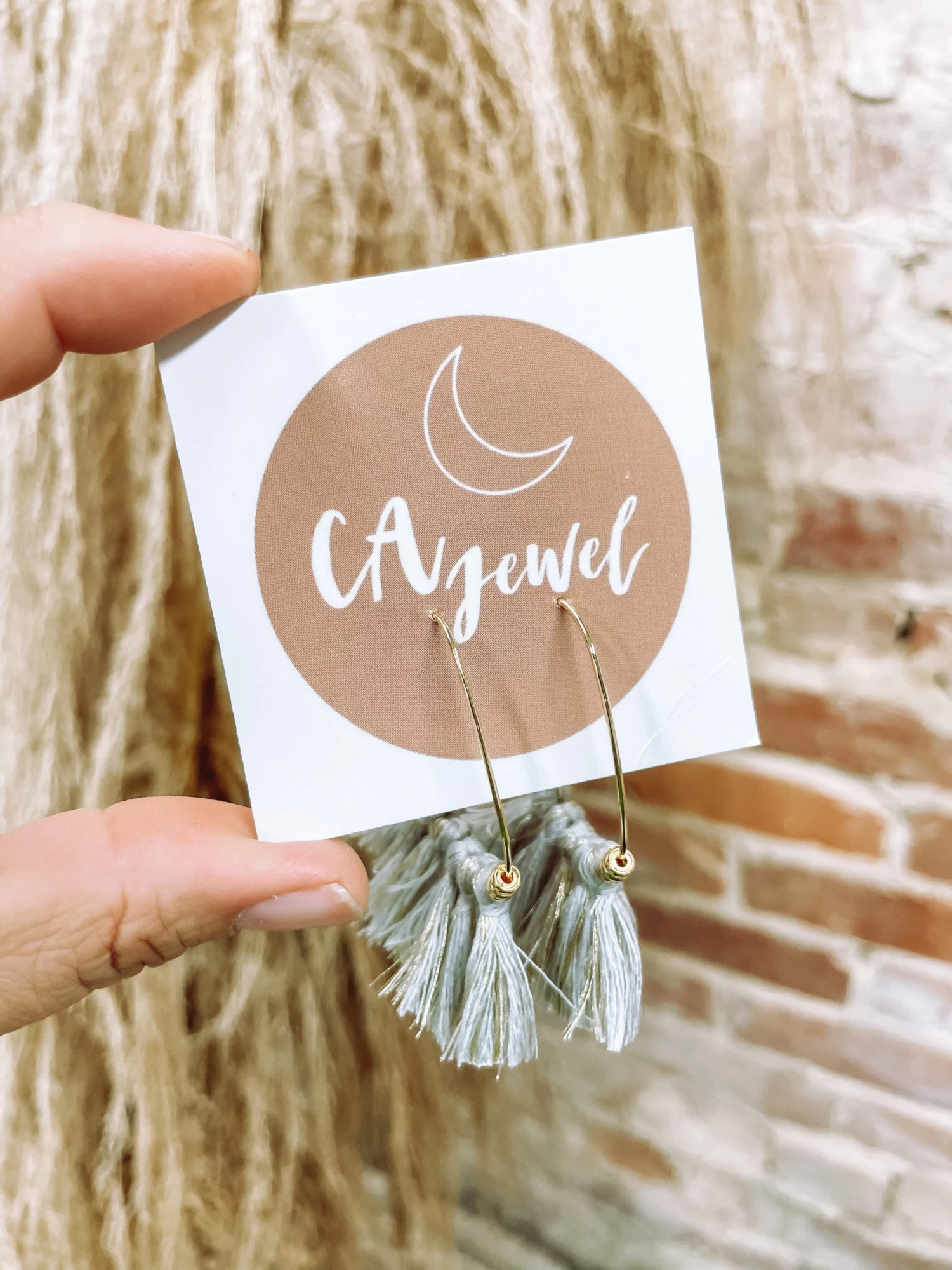 Dream Dorothy Earrings- Gold/Grey 2 Dream Dorothy Earrings- Gold/Grey - Image 2