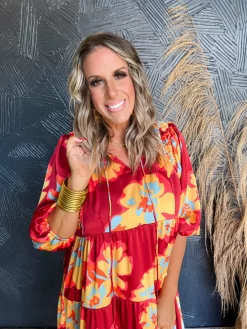 Our Love Story Satin Floral Midi Dress- Rouge 5 Our Love Story Satin Floral Midi Dress- Rouge -Fashion Clothing Store aa22b9c73f460938c36e1e95b1664405 scaled