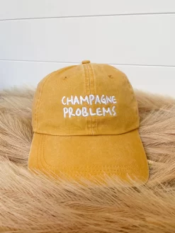 Champagne Problems Cap- Yellow