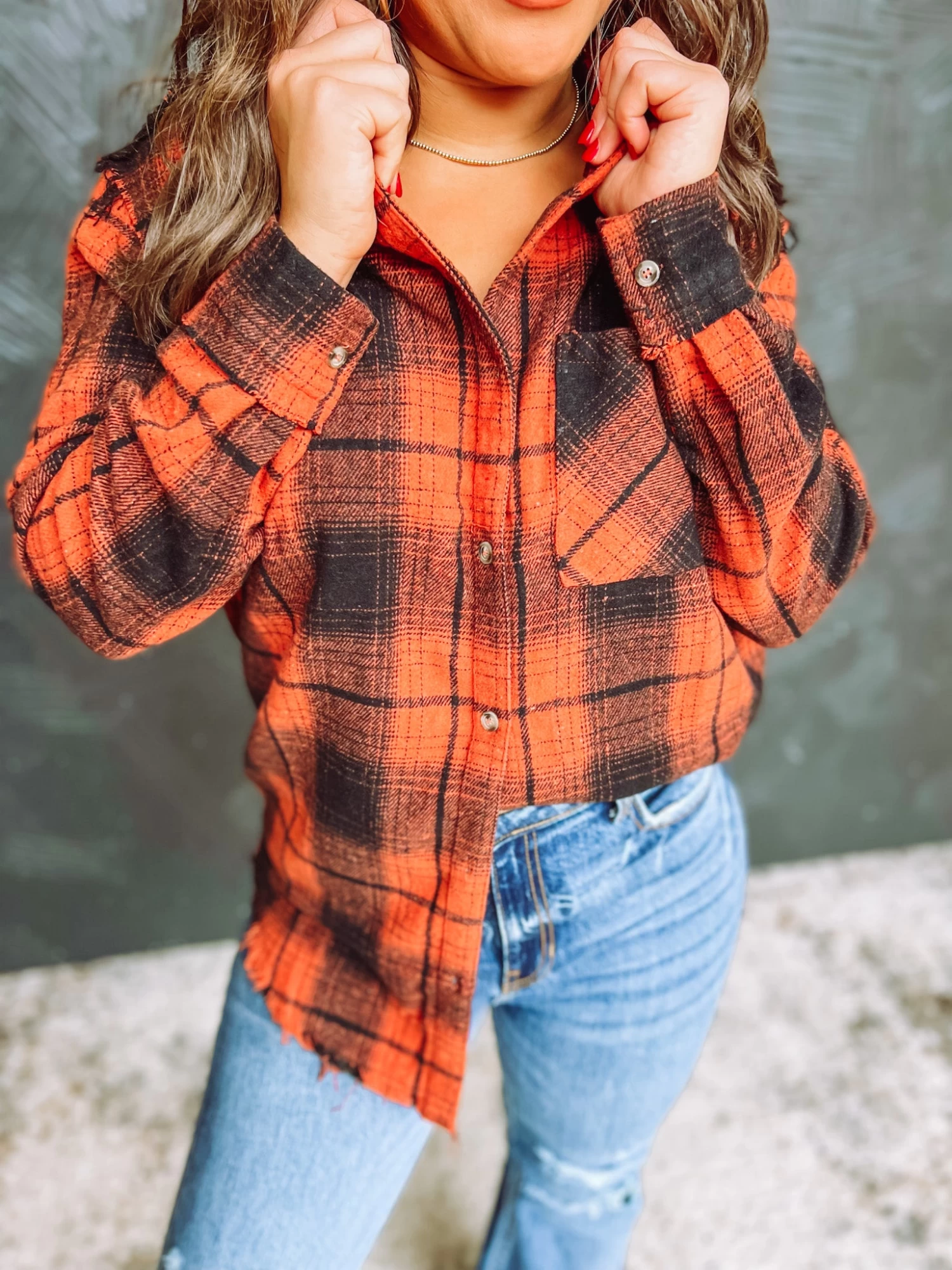 Pickin' Pumpkins Oversized Plaid Shirt 2 Pickin' Pumpkins Oversized Plaid Shirt - Image 2