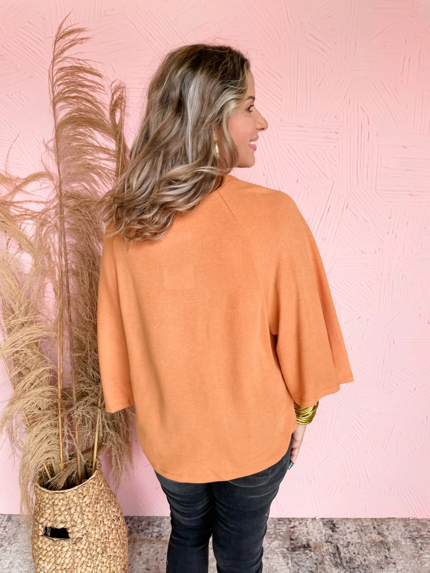 Follow Me Oversized Sleeve Top- Camel 3 Follow Me Oversized Sleeve Top- Camel - Image 3