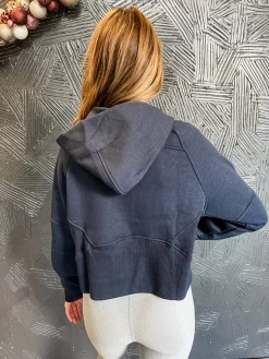 Jet Setting Cropped Hoodie Jacket- Navy -Fashion Clothing Store b3f951e820aaa4845cd09265c2bab376 scaled