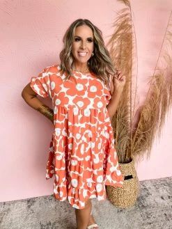 Colors Of Orange Floral Tiered Dress -Fashion Clothing Store b417ddaa70fcab5be4c250fd669fd42f