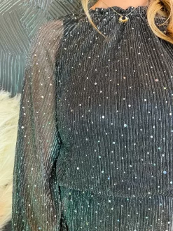 Sophisticated Lady Pleated Shimmer Top- Black -Fashion Clothing Store b5898137e2e287ede9a48cb4e6a16d1c scaled