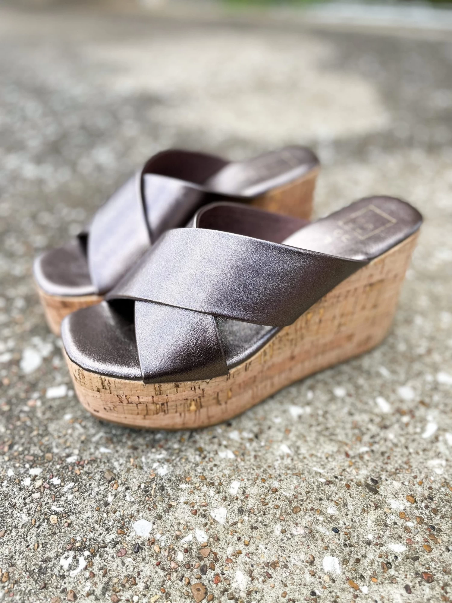 Ludovica Criss Cross Sandal- Gunmetal 3 Ludovica Criss Cross Sandal- Gunmetal - Image 3