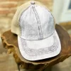 Stonewashed Criss Cross Denim Cap- Purple