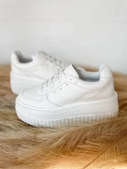 *STEVE MADDEN* Cora White Platform Sneakers