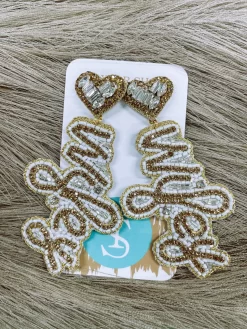 Wifey Beaded Drop Earrings