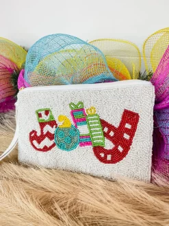 Jolly White Beaded Bag